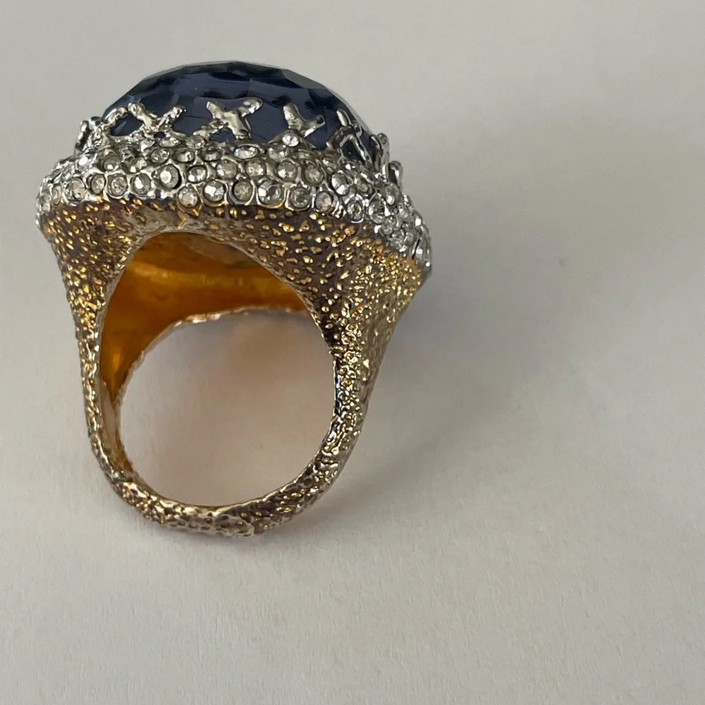 Alexis Bittar Blue Stone crystal ring-Size 7 - Picture 6 of 13